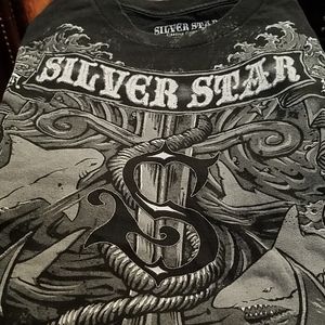 2 Silver Star T Shirts black.